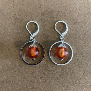 21008 ⭐️Orange glass earrings⭐️
